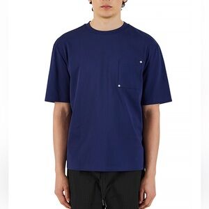 Krost Men's Navy Blue Oversized 100% Cotton Rivet Pocket T-Shirt Size Large NWT